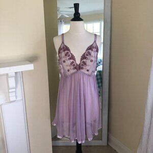 Vtg Fairycore Lavender Sheer Nightgown Lingerie 2X